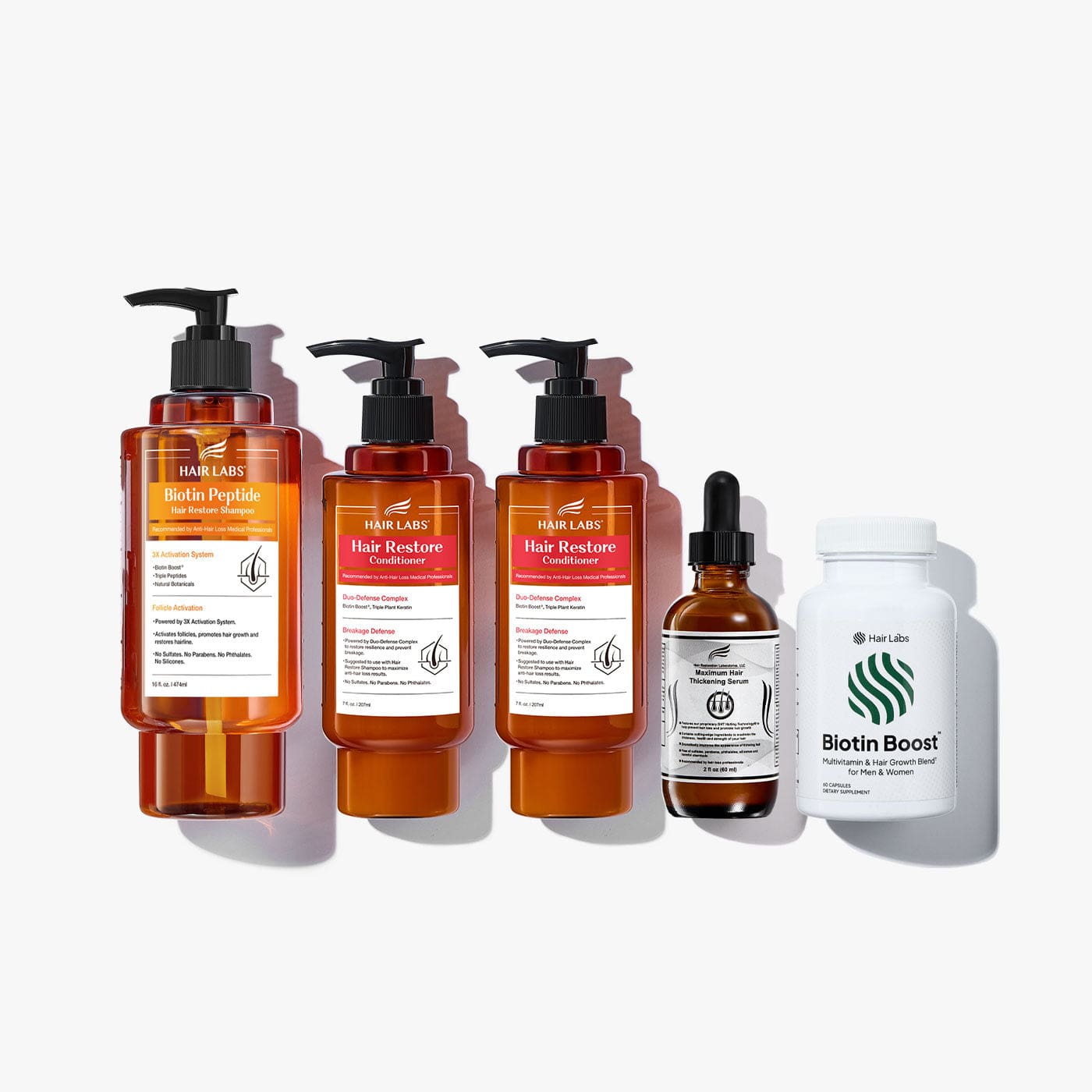 dht-blocking-products Hair regrowth treatment Biotin Peptide Shampoo, Conditioner, Thickening Serum, and Supplement Bundle