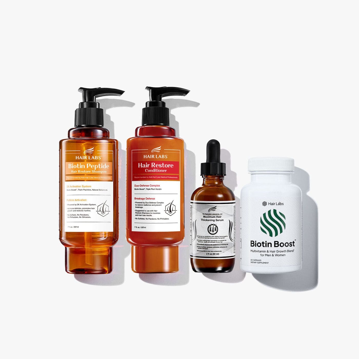 dht-blocking-products Hair regrowth treatment Biotin Peptide Shampoo, Conditioner, Thickening Serum, and Supplement Bundle