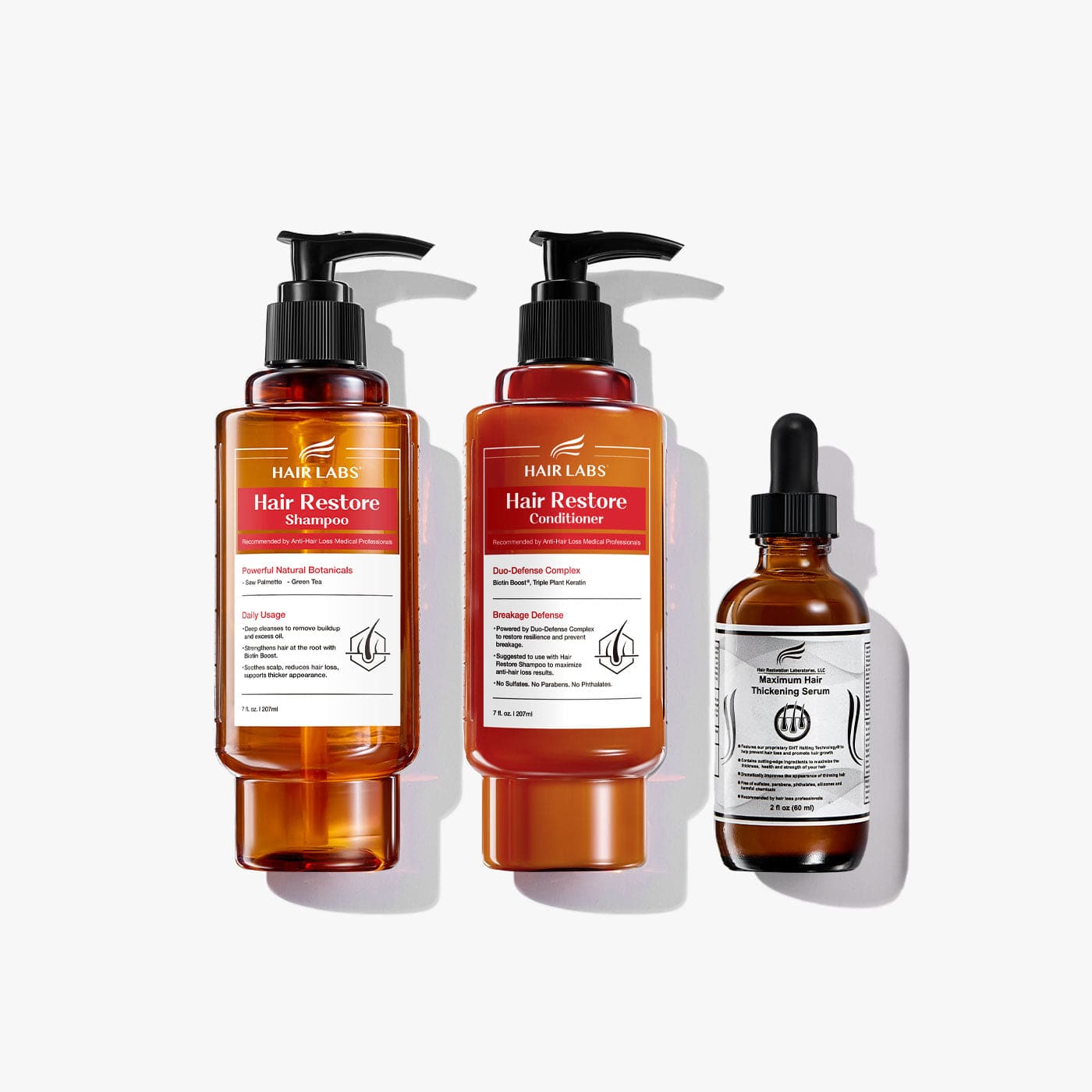 dht-blocking-products Hair loss shampoo Hair Restore Shampoo, Conditioner, and Thickening Serum Bundle