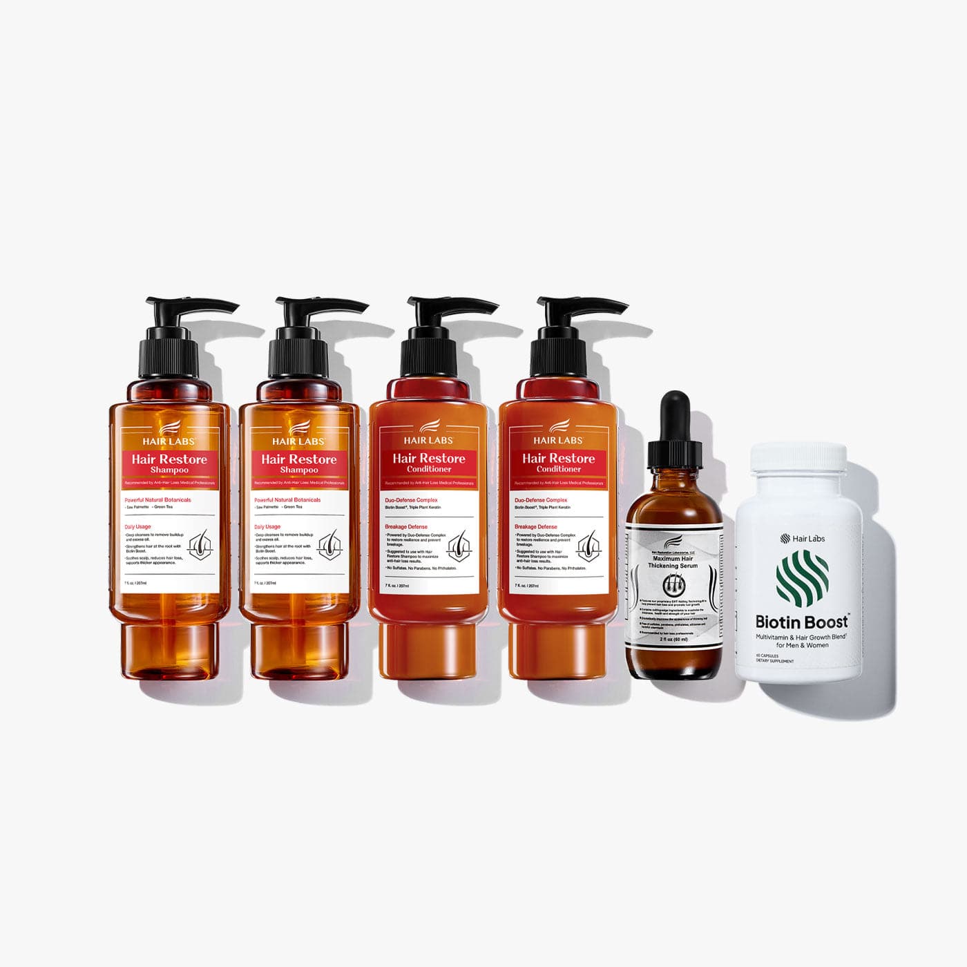 dht-blocking-products Hair regrowth treatment Hair Restore Shampoo, Conditioner, Thickening Serum, and Supplement Bundle